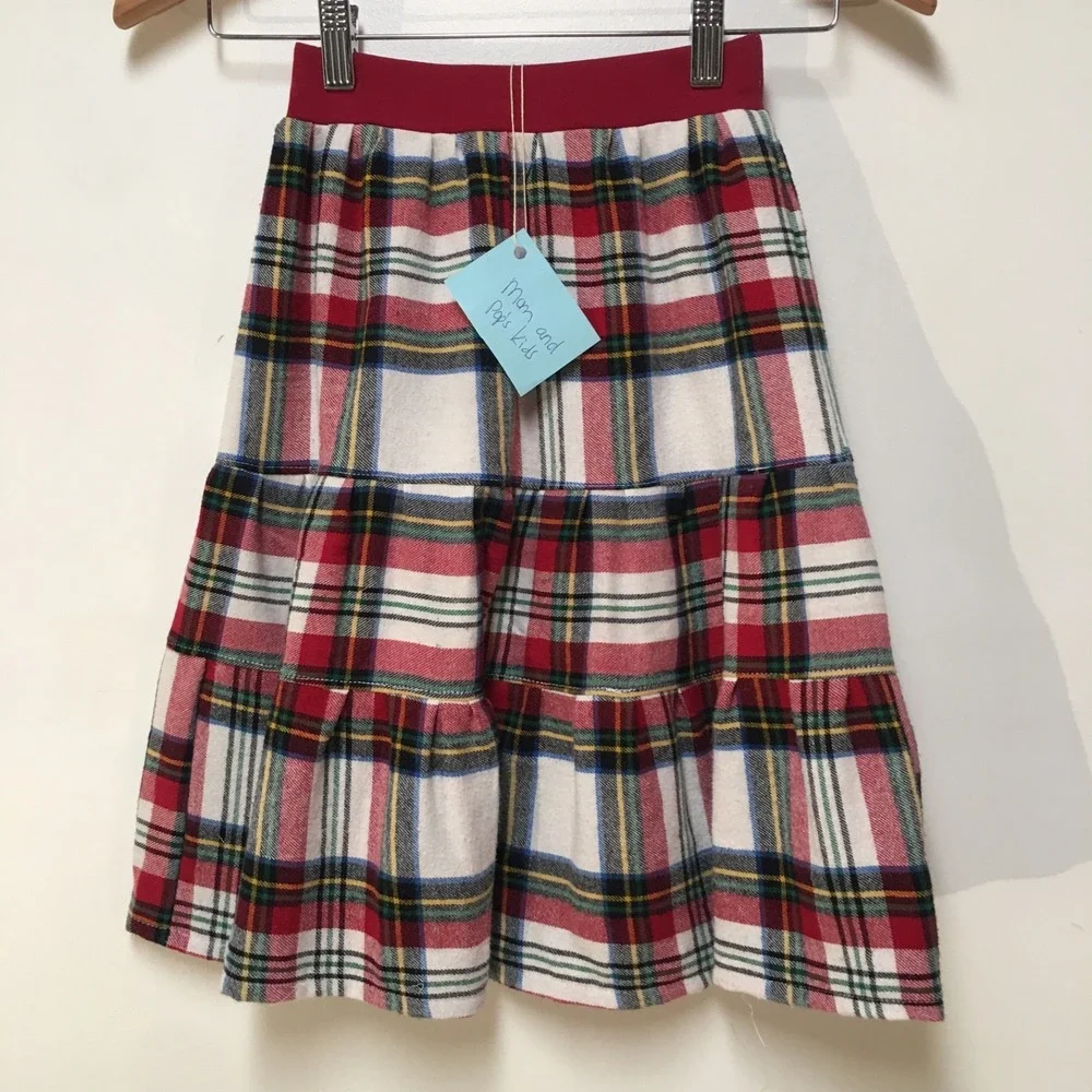 Skirt Flannel Girls 2/3‎ Maxi Red Plaid Ruffle Tier Cotton Mom and Pop's Kids